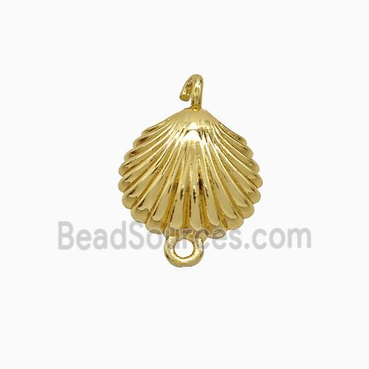 Copper Scallop Shell Connector Gold Plated