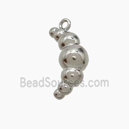 Copper Croissant Pendant Moon Platinum Plated