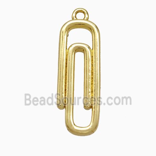 Copper Paperclip Pendant Gold Plated