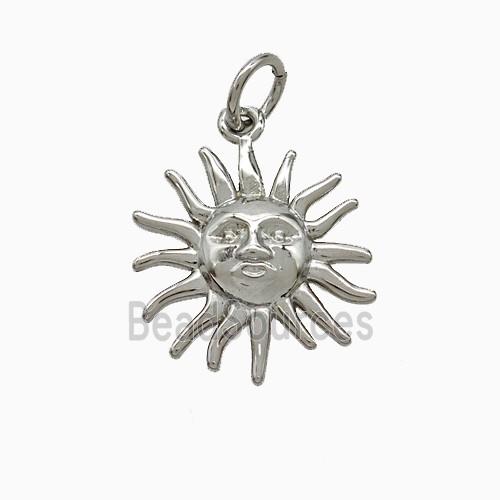 Copper Sun Pendant Platinum Plated