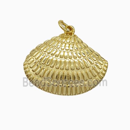 Copper Scallop Shell Pendant Gold Plated