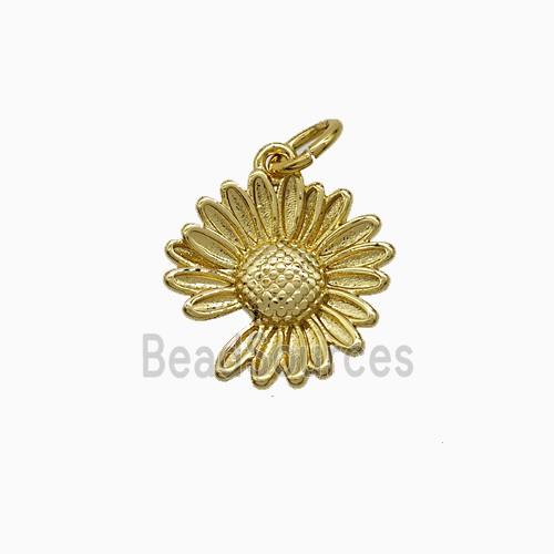 Copper Sunflower Pendant Gold Plated