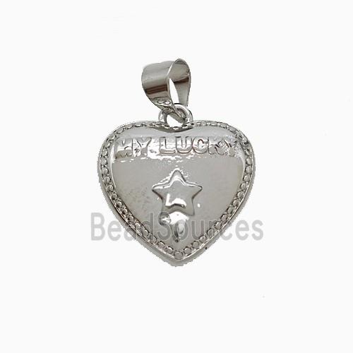 Copper Heart Pendant My Lucky Star Platinum Plated