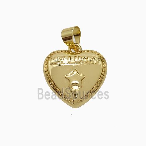 Copper Heart Pendant My Lucky Star Gold Plated