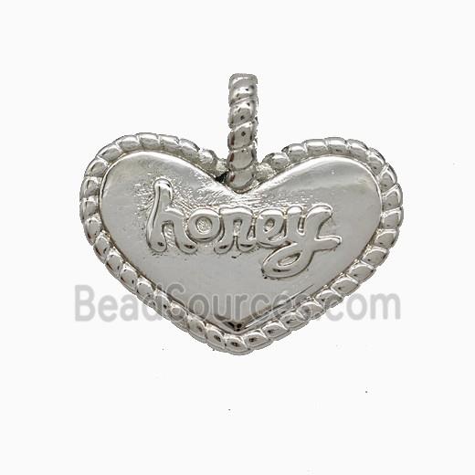 Copper Heart Pendant Honey Platinum Plated