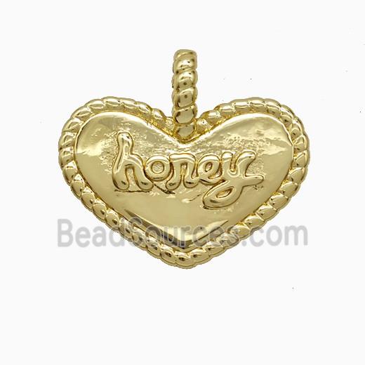 Copper Heart Pendant Honey Gold Plated