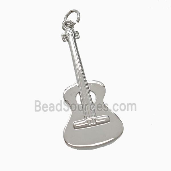 Copper Guitar Charms Pendant Platinum Plated