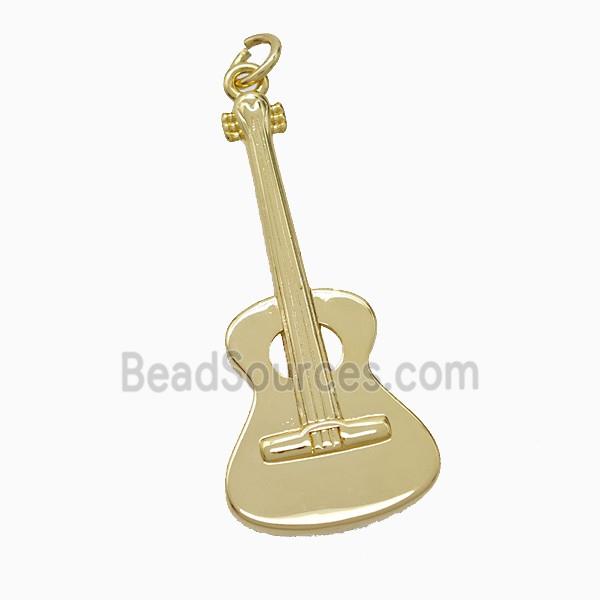 Copper Guitar Charms Pendant Gold Plated