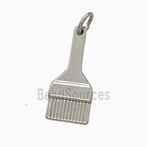 Copper Brush Charms Pendant Platinum Plated