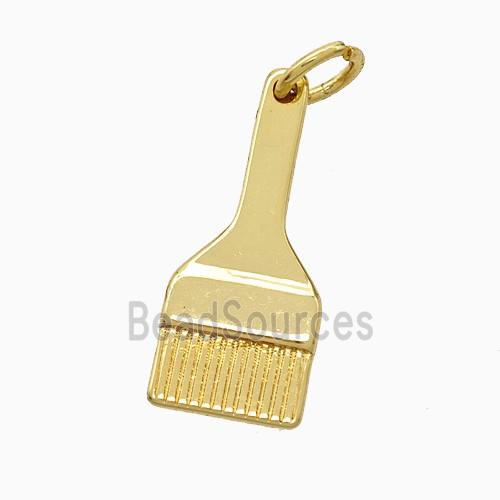 Copper Brush Charms Pendant Gold Plated