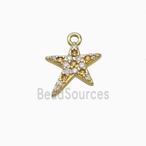 Copper Star Pendant Pave Zirconia Gold Plated