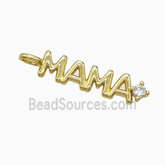 Copper MAMA Pendant Pave Zirconia Gold Plated