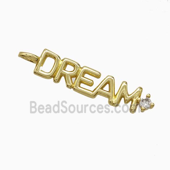 Copper DREAM Pendant Pave Zirconia Gold Plated