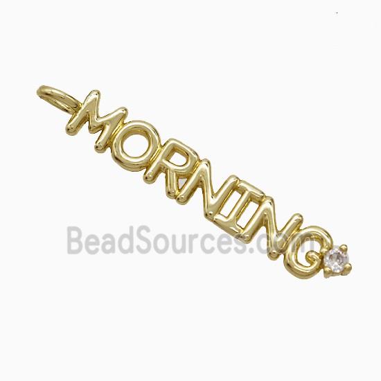 Copper MORNING Pendant Pave Zirconia Gold Plated