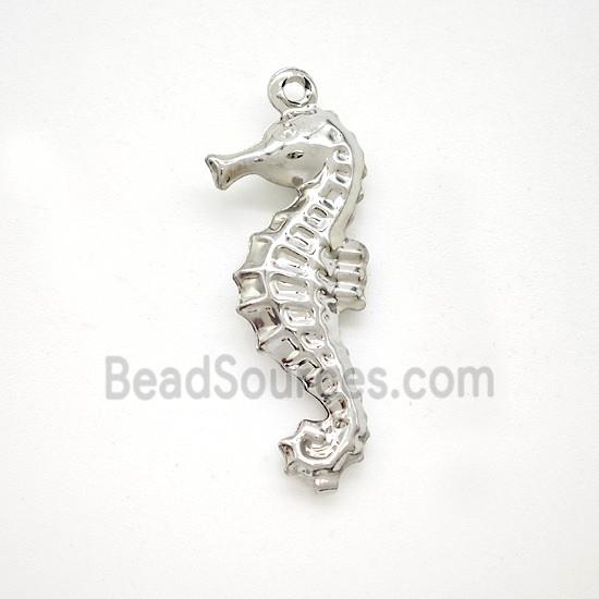 Copper Seahorse Pendant Platinum Plated