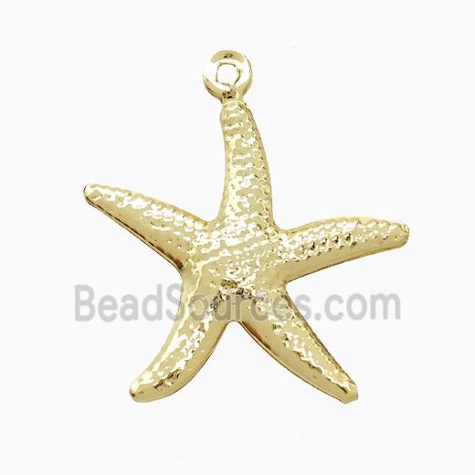 Copper Starfish Pendant Hammered Gold Plated