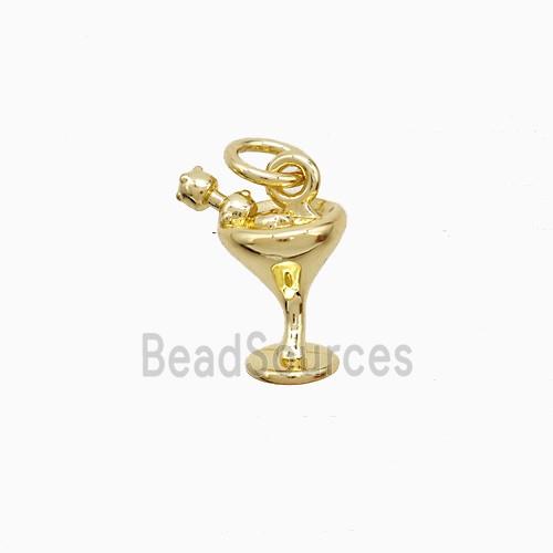 Martini Drink Glass Cup Copper Pendant Gold Plated