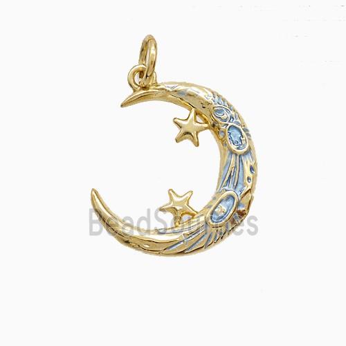 Copper Moon Star Pendant Gold Plated