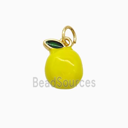 Copper Mango Pendant Yellow Enamel Gold Plated