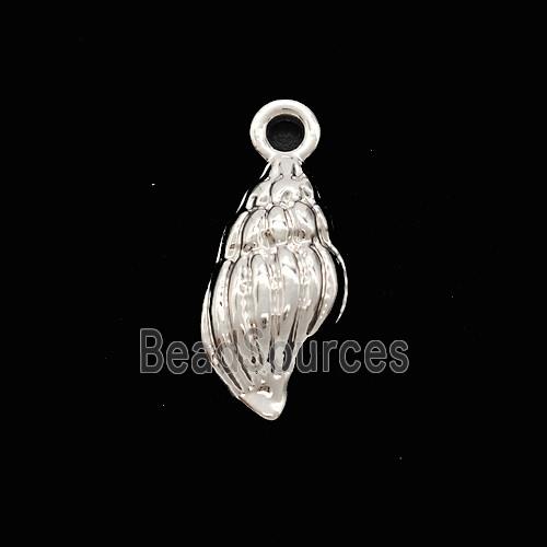 Copper Conch Shell Pendant Shiny Silver