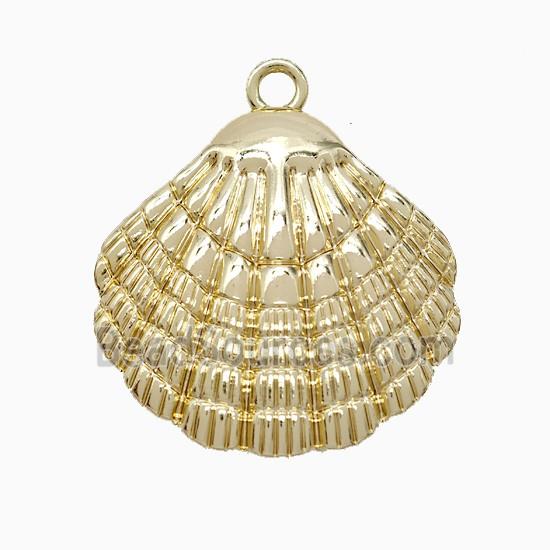 Copper Scallop Shell Pendant Gold Plated