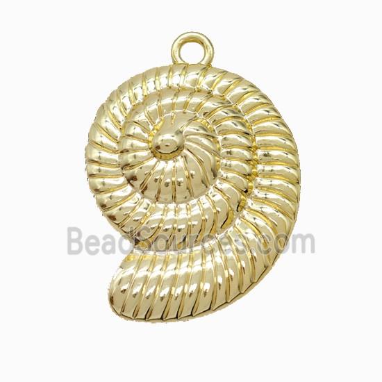 Copper Spiral Shell Pendant Gold Plated
