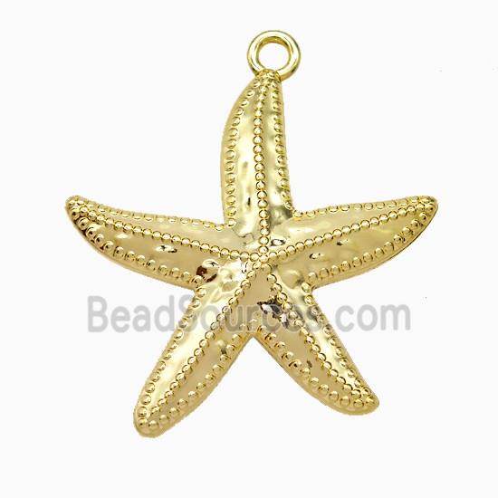 Copper Starfish Pendant Gold Plated