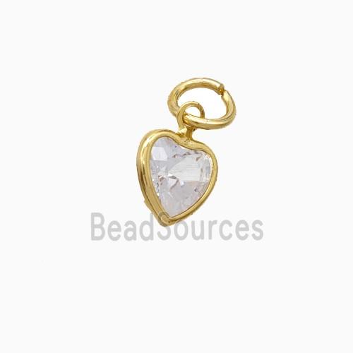 Cubic Zirconia Heart Pendant Copper Gold Plated
