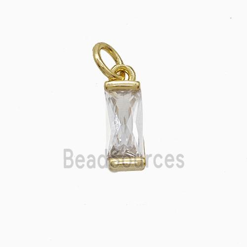 Cubic Zirconia Stick Pendant Copper Gold Plated