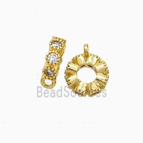 Copper Bail Pave Zirconia Gold Plated