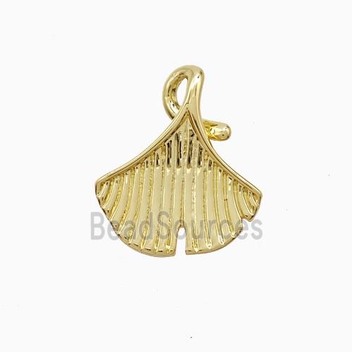 Copper Gingkgo Leaf Pendant Gold Plated