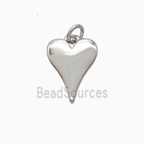 Copper Heart Pendant Platinum Plated