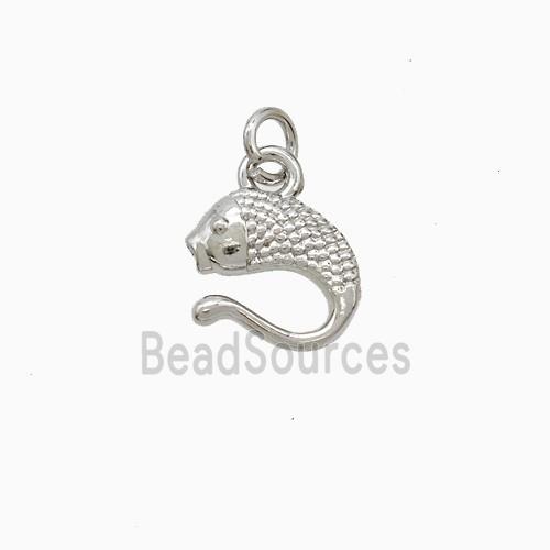 Copper Fish Pendant Platinum Plated