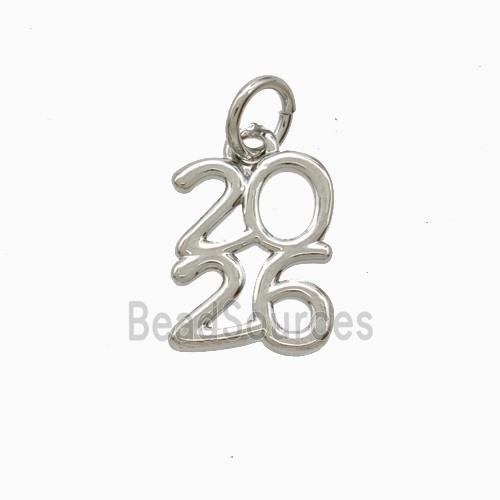 Copper 2026 Pendant Platinum Plated