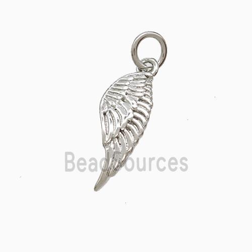 Copper Angel Wings Pendant Platinum Plated