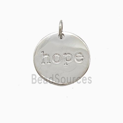 Copper Hope Pendant Circle Platinum Plated