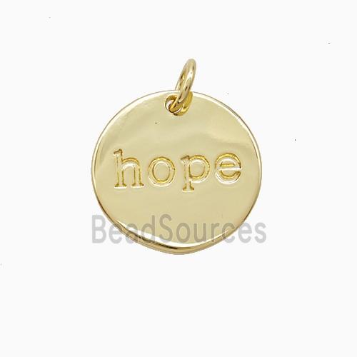 Copper Hope Pendant Circle Gold Plated