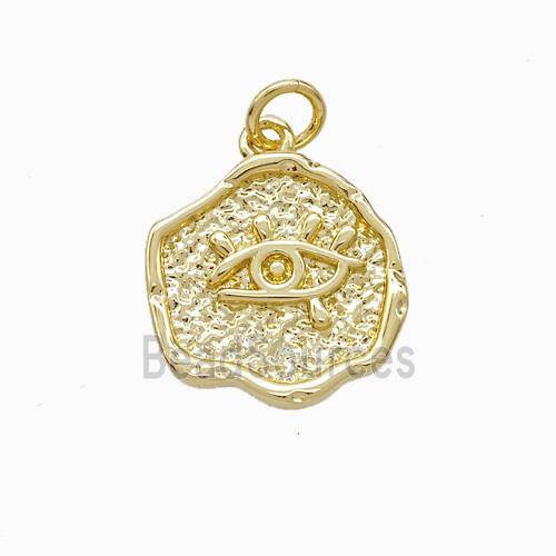 Copper Eye Pendant Hammered Gold Plated