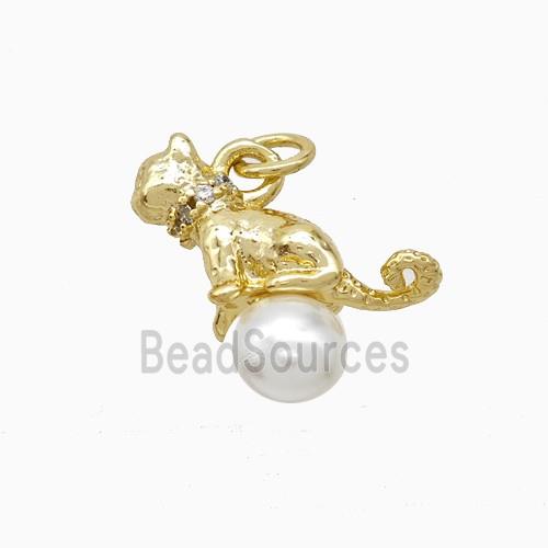 Copper Leopard Pendant Pave Resin Gold Plated