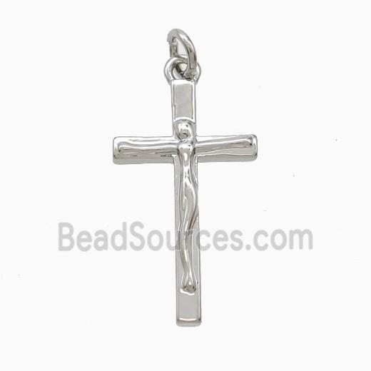 Copper Crucifix Cross Pendant Platinum Plated