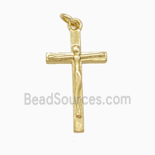 Copper Crucifix Cross Pendant Gold Plated