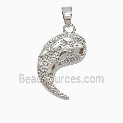 Copper Fish Pendant Mosaic Platinum Plated