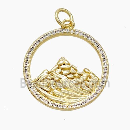 Copper Mountain Pendant Pave Zirconia Gold Plated