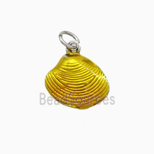 Copper Scallop Shell Pendant Golden Painted Platinum Plated