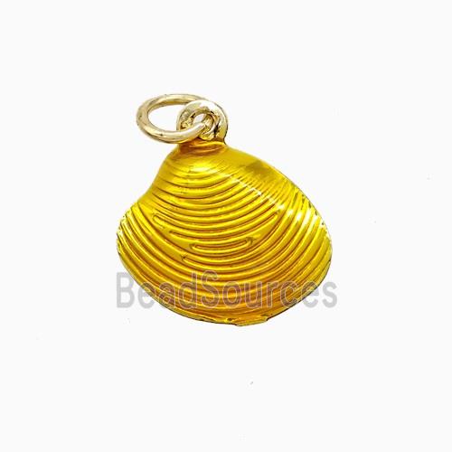 Copper Scallop Shell Pendant Golden Painted Gold Plated