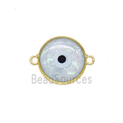 Copper Circle Connector Pave Resin Gold Plated