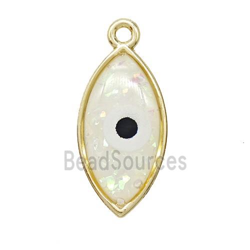 Copper Eye Pendant Pave Resin Gold Plated
