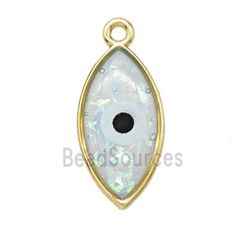 Copper Eye Pendant Pave Resin Gold Plated