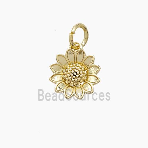 Copper Sunflower Pendant Gold Plated