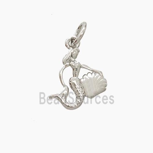 Copper Mermaid Pendant Platinum Plated